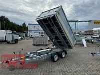EDUARD 3318 -GD- 3 Seitenkipper, Auffahrschienen, Bordwände 30cm -3000kg- E & H-Pumpe - Lfh: 63cm -195/50R13 mit Stahl - Kastenaufsatz