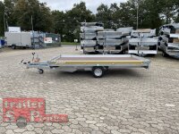 Eduard 1500 KG Multitransporter - Gebremster Einachser - 3.56x2.0m - Ladehöhe:56 cm - 195/55R10 - Auffahrschienen  - Seilwinde - Bordwände 10cm
