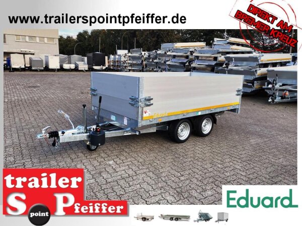 EDUARD 3118 -GD- Heckkipper, Auffahrschienen, Heckstützen, Bordwände 30cm -2700kg- H-Pumpe - Lfh: 63cm -195/50R13 mit 3118 - AufsatzBordwände pendelbar - 40cm Hoch