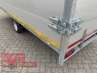 Eduard 1800 KG Hochlader - Gebremste Einzelachser - 4.0x1.8m - Ladehöhe:63 cm - 195/50R13 - Bordwände 30cm + Aufsatzwände 70 cm und Flachplane