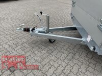 Eduard 1800 KG Hochlader - Gebremste Einzelachser - 4.0x1.8m - Ladehöhe:63 cm - 195/50R13 - Bordwände 30cm + Aufsatzwände 70 cm und Flachplane