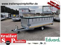 EDUARD 4018 -GD- Hochlader, Bordwände 30cm -1800kg- Lfh: 63cm - 195/50R13 - pendelbare Aufsatzwände 70 cm und Flachplane