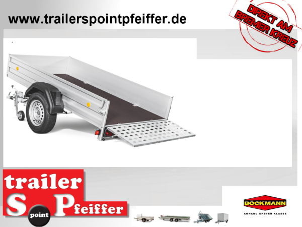 Böckmann TL-ALK 2513/13 ALU Tieflader, kippbar mit Stoßdämpfer