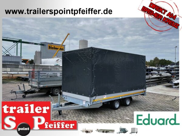 EDUARD 3518 -GD- Hochlader, Bordwände 30cm -2700kg- Lfh: 56cm -195/55R10 mit Hochplane SP-Line