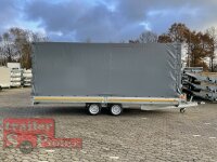 EDUARD 5522 -GD- Hochlader, Auffahrschienen & Winde, Bordwände 30cm -3000kg- Lfh: 63cm -195/50R13 mit Hochplane SP-Line Schiebeplane links Heckrollo