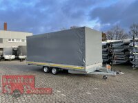 EDUARD 5522 -GD- Hochlader, Auffahrschienen & Winde, Bordwände 30cm -3000kg- Lfh: 63cm -195/50R13 mit Hochplane SP-Line Schiebeplane links Heckrollo