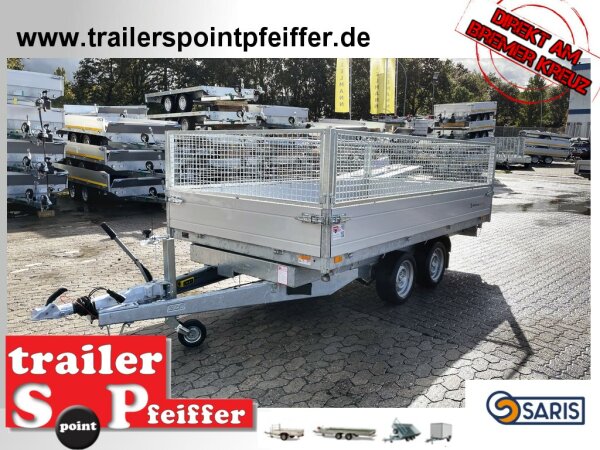 Saris K3 356 184 3500 2 E - 3500 kg 3 Seitenkipper - mit Elektropumpe und SP-Line Laubgitter - Rampenschacht