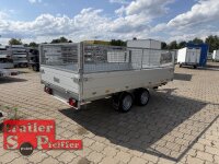 ABVERKAUF / Saris K3 356 184 3500 2 E - 3500 kg 3 Seitenkipper - mit Elektropumpe und SP-Line Laubgitter - Rampenschacht