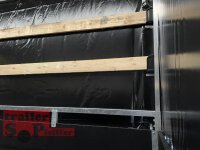 Saris McAlu Pro DV135 BLACK EDITION Alu Tieflader - Anh&auml;nger gebremst mit Reling mit Hochplane SP-Line Schwertband