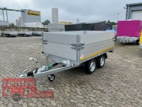 Eduard 2700 KG Rückwärtskipper - mit E-Pumpe - Gebremste Doppelachser - 2.6x1.5m - Ladehöhe:72 cm - 185/70R13 - Bordwände 40cm und zusätzlich 30 cm Aufsatzwände