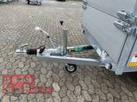 Eduard 2700 KG Rückwärtskipper - mit E-Pumpe - Gebremste Doppelachser - 2.6x1.5m - Ladehöhe:72 cm - 185/70R13 - Bordwände 40cm und zusätzlich 30 cm Aufsatzwände