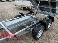 Eduard 2700 KG Rückwärtskipper - mit E-Pumpe - Gebremste Doppelachser - 2.6x1.5m - Ladehöhe:72 cm - 185/70R13 - Bordwände 40cm und zusätzlich 30 cm Aufsatzwände