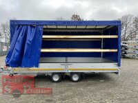 EDUARD 4522 -GD- Hochlader, Auffahrschienen & Winde, Bordwände 30cm -3000kg- Lfh: 56cm -195/55R10 mit Hochplane SP-Line Schiebeplane links und rechts
