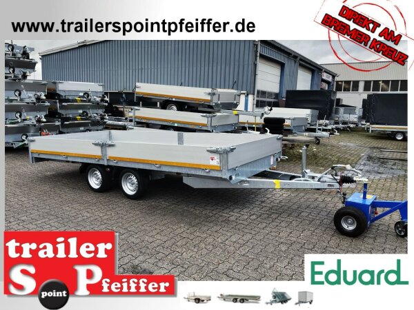 Eduard 2700 KG Hochlader - Gebremste Doppelachser - 4.56x2.2m - Ladehöhe:63 cm - 195/50R13 - Bordwände 30cm