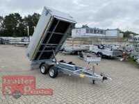 Eduard 2700 KG Rückwärtskipper mit E und Notpumpe - Gebremster Doppelachser - 3.1x1.6m - Ladehöhe:63 cm - 195/50R13 - Bordwände 30cm mit 40 cm ALU Aufsatzwänden