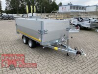 Eduard 2700 KG Rückwärtskipper mit E und Notpumpe - Gebremster Doppelachser - 3.1x1.6m - Ladehöhe:63 cm - 195/50R13 - Bordwände 30cm mit 40 cm ALU Aufsatzwänden