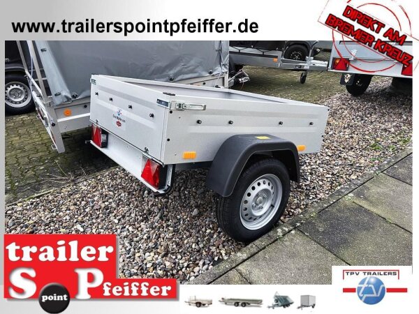 TPV TL-EU0 Tieflader Anhänger - 750 kg - ungebremst - 100 KM/H - Zurrösen - 13 pol. Stecker