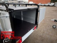 TPV KT-EU2 Koffer -  Reling - Deckelanhänger - 750 kg - ungebremst  - Stützrad - Stützen - 100 KM/H