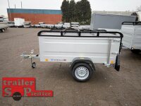 TPV KT-EU2 Kofferanhänger - 750 kg - ungebremst  - Stützrad - Stützen - 100 KM/H - Reling