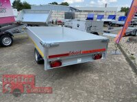 Eduard 1800 KG Rückwärtskipper - Gebremste Einzelachser - 2.6x1.5m - Ladehöhe:63 cm - 195/50R13 - Bordwände 30cm Elektropumpe