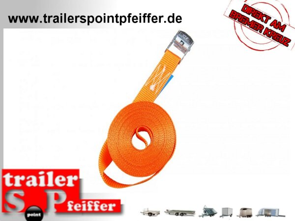 4 stk. ZURRGURT MIT KLEMMSCHLOSS 25 MM, 4 M, 250 DAN IN DER UMREIFUNG, 1-TEILIG