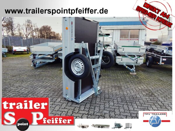 TPV KD-AL EU2 Doppelwandige ALU Bordwand - Anhänger ungebremst - 100 KM/H - Klappdeichsel - kippbar