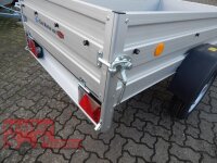 TPV KD-EU2010/75AL Anhänger Tieflader - Doppelwandige ALU Bordwand - 750 kg - ungebremst - 100 KM/H - Klappdeichsel - kippbar
