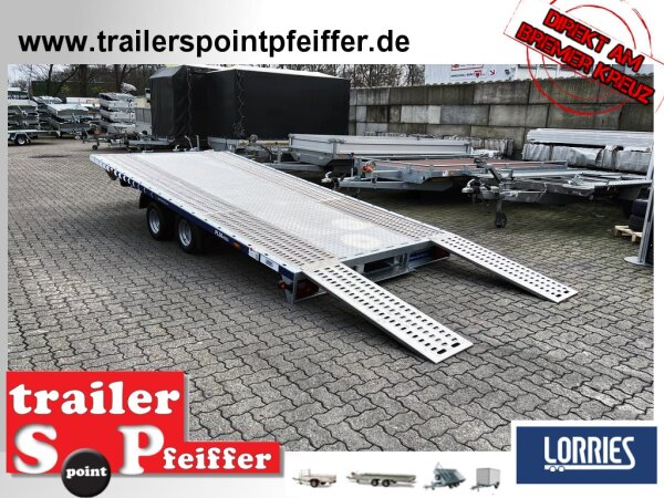 Lorries PL30-4521 AR - 3000 kg kippbarer leichter Autotransporter mit ALU Standschienen - geschlossener Boden und Rampen