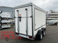 Böckmann KT 3015/20 M Kofferanhänger mit Plywoodwänden mit Heckrampe  Verkaufsklapppe und Frontspoiler