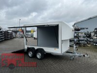 Böckmann KT 3015/20 M Kofferanhänger mit Plywoodwänden mit Heckrampe  Verkaufsklapppe und Frontspoiler