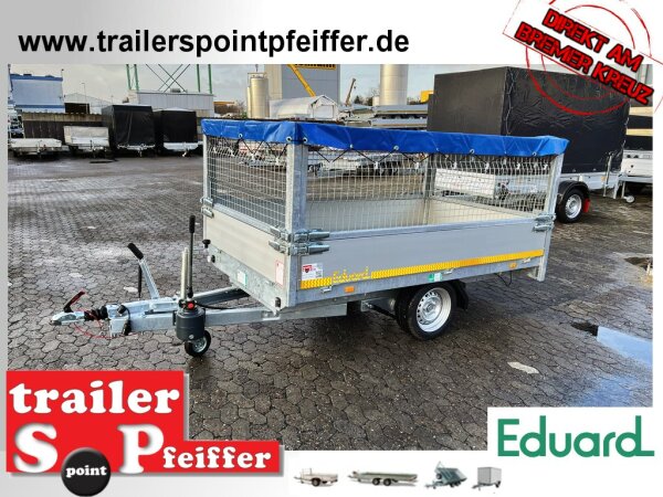 EDUARD 2615 -GE- Heckkipper, Bordwände 30cm -1500kg- H-Pumpe - Lfh: 63cm -195/50R13 mit 2615 - Laubgitter pendelbar - 70cm hoch