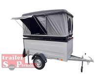 TPV KT-EU2 Minicamper - Koffer -  verstärkte Reling - 2 Extra-Dämpfer -  Deckelanhänger - ungebremst  - 100 KM/H
