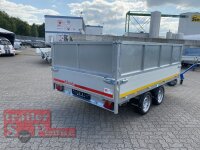 EDUARD 3116 -GD- Heckkipper, Auffahrschienen, Bordwände 30cm -2700kg- H-Pumpe - Lfh: 63cm -195/50R13 mit Stahl - Kastenaufsatz