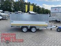 EDUARD 3116 -GD- Heckkipper, Auffahrschienen, Bordwände 30cm -2700kg- H-Pumpe - Lfh: 63cm -195/50R13 mit Stahl - Kastenaufsatz