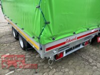 EDUARD 3318 -GD- 3 Seitenkipper, Auffahrschienen, Bordwände 30cm -3000kg- H-Pumpe - Lfh: 63cm -195/50R13 mit Hochplane SP-Line