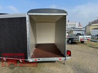 Böckmann KT-PB-AL 3015/15 M F ALU Kofferanhänger mit Polyesterbug anthrazit - Tür / Rampe Kombination - Seitentür - Designpaket