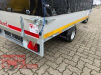 Eduard 1350 KG Hochlader - Gebremste Einzelachser - 2.5x1.45m - Ladehöhe:56 cm - 195/55R10 - Bordwände 30cm - Stützrad Standart (48) Hochplane SP-Line