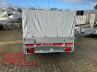 Eduard 750 KG Hochlader - Ungebremste Einzelachser - 2.0x1.45m - Ladehöhe:56 cm - 145/80R10 - Bordwände 30cm Hochplane PLED 100