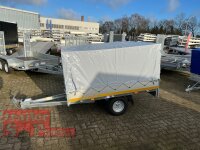 Eduard 750 KG Hochlader - Ungebremste Einzelachser - 2.0x1.45m - Ladehöhe:56 cm - 145/80R10 - Bordwände 30cm Hochplane PLED 100