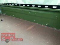 TPV TL-EB2 bronze Offroad - 1000 kg gebremst Kastenanhänger mit 15" Geländebereifung und Reling - Hochplane Camouflage 115 cm