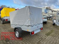 TPV KD-EU2 Anhänger mit klappbarer Deichsel - Hochplane TPSP - Spitzdach - 125 cm Innenhöhe - ungebremst - 13 pol. - Zurrösen - 100 KM/H - mit Aktionsplane