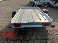 ABVERKAUF / WM Meyer Mot 1025/151 Alu blau Motorradanhänger mit Standschienen und Rampe