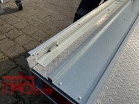 ABVERKAUF / WM Meyer Mot 1025/151 Alu blau Motorradanhänger mit Standschienen und Rampe