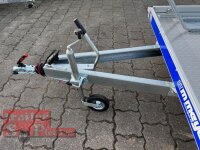 ABVERKAUF / WM Meyer Mot 1025/151 Alu blau Motorradanhänger mit Standschienen und Rampe