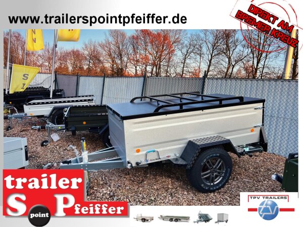 TPV KT-EB3 Offroad Koffer -  Deckelanhänger - gebremst mit Dachreling - 100 KM/H