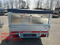 EDUARD 2615 -GD- Hochlader, Auffahrschienen, Bordwände 30cm -2000kg- Lfh: 63cm -195/50R13 mit Stahl - Kastenaufsatz - Flachplane - 3 Bügel