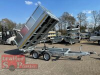 EDUARD 3318 -GD- 3 Seitenkipper, Auffahrschienen, Bordwände 30cm -2700kg- E-Pumpe - Lfh: 63cm -195/50R13 mit Stahl - Kastenaufsatz