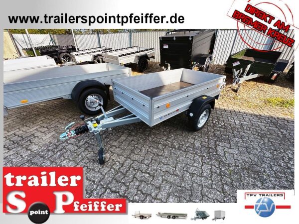 TPV TL-EB2010/100 AL Anhänger Tieflader - Doppelwandige ALU Bordwand - 1000kg - gebremst