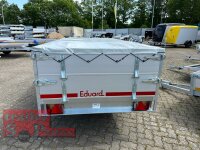 EDUARD 2314 -GE- Heckkipper, Bordwände 30cm -1350kg- H-Pumpe - Lfh: 63cm -195/50R13 mit Bordwandaufsatz Flachplane und 3 Bügel