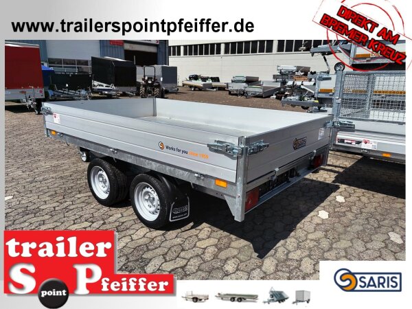 Saris K1 276 170 2700 2 - 2700 kg Heckkipper - mit Handpumpe und ALU Rampen im Schacht unter der Ladefläche